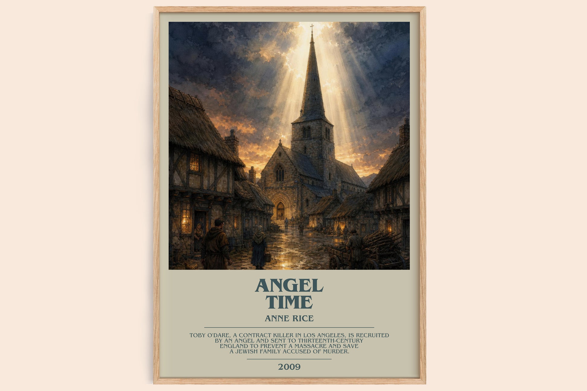 Angel Time bookish book poster by Anne Rice – framed literary art print