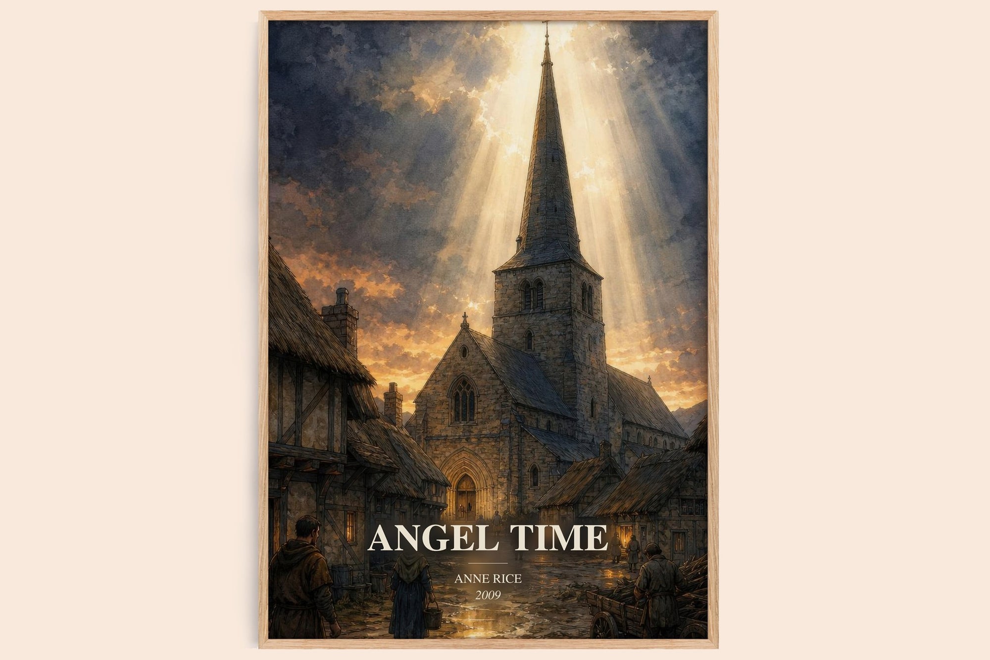 Angel Time watercolour book poster by Anne Rice – framed literary art print