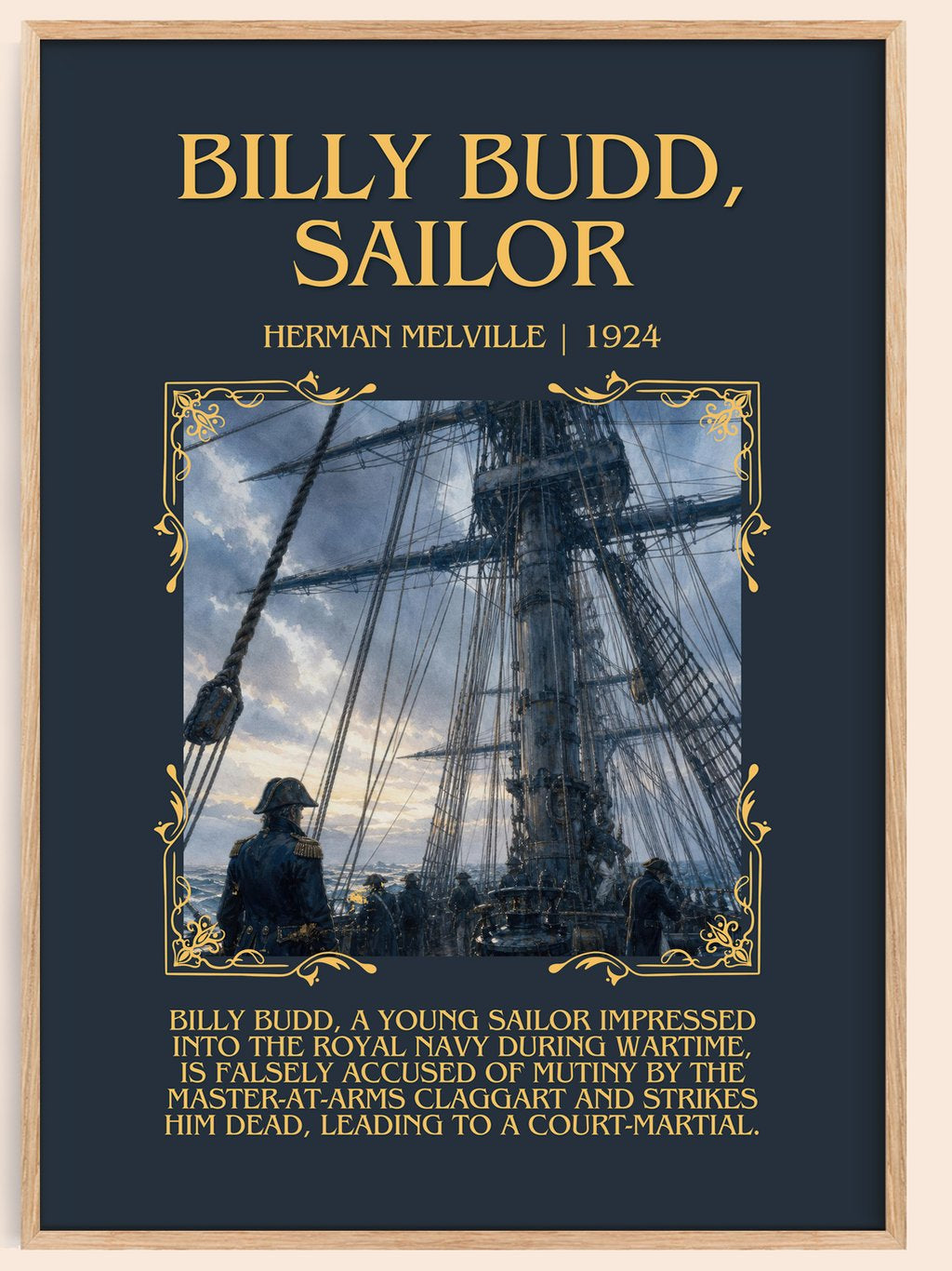 Billy Budd, Sailor Minimalist Book Poster by Herman Melville – book poster