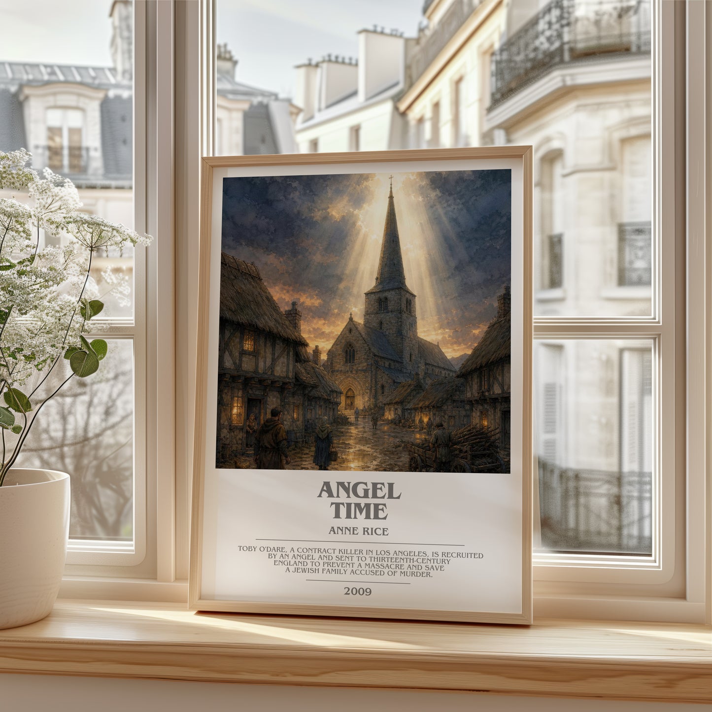 Angel Time bookish poster colour and style options – Anne Rice book art