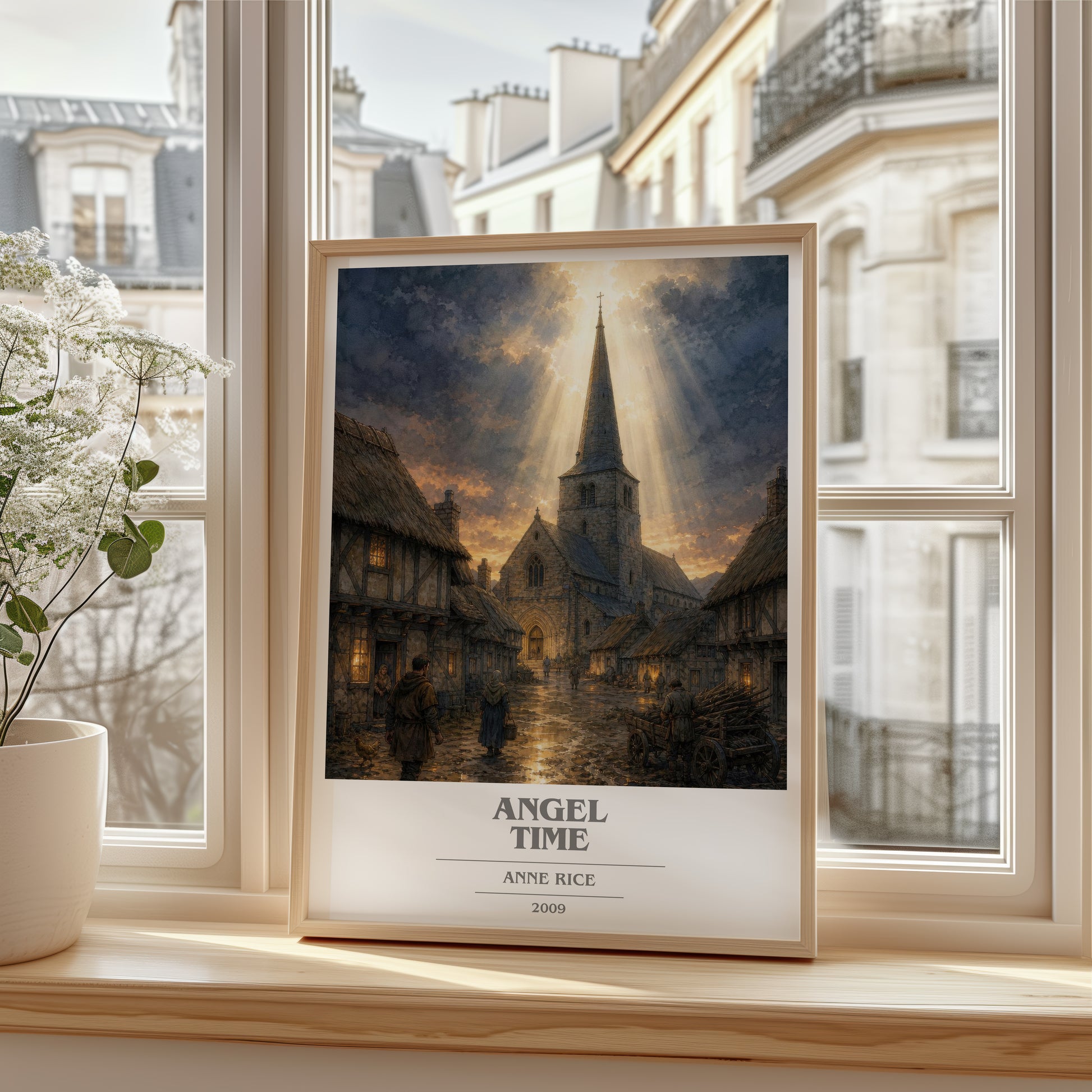 Angel Time book cover poster colour and style options – Anne Rice book art