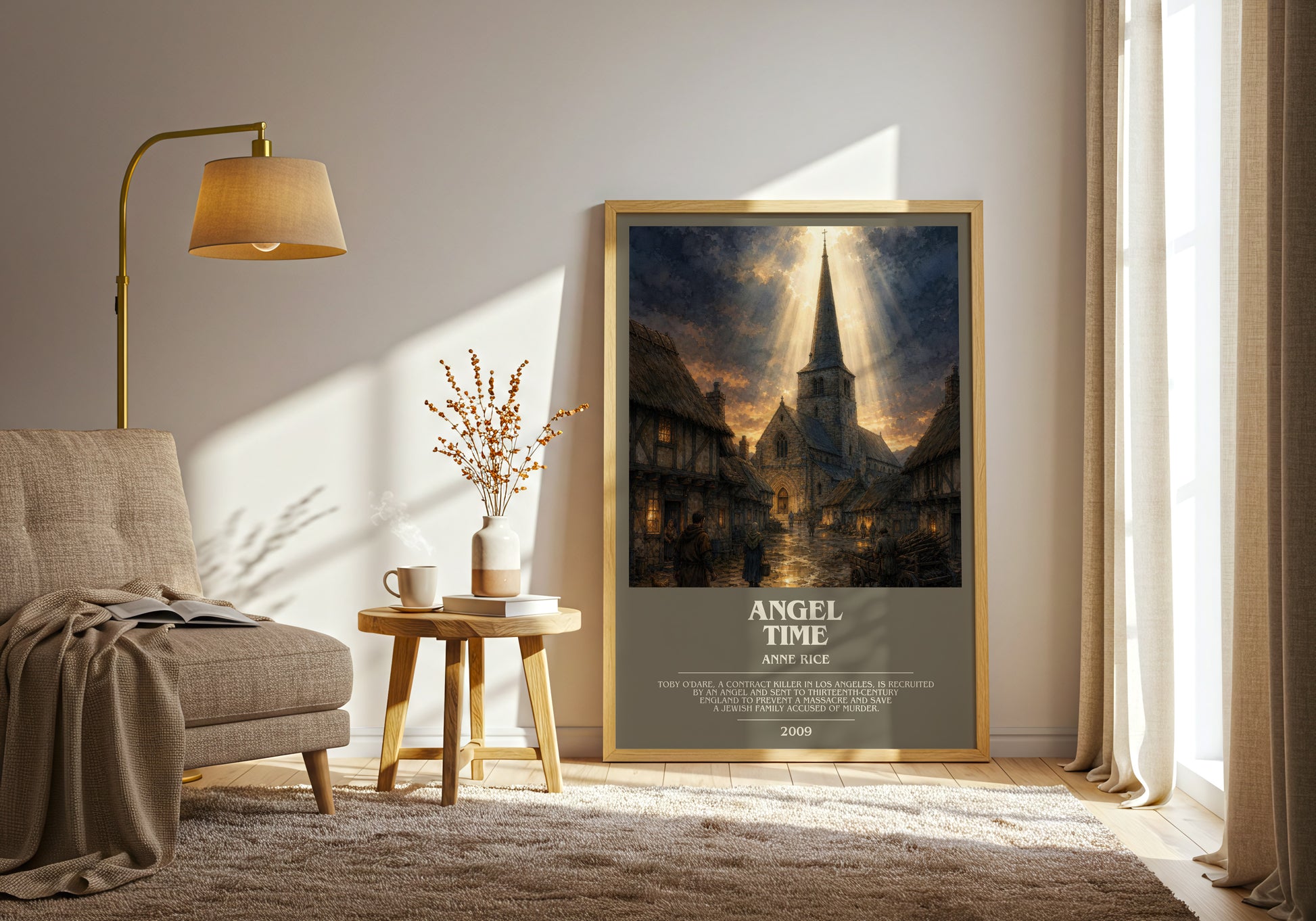 Angel Time bookish print on bookshelf – Anne Rice fan gift