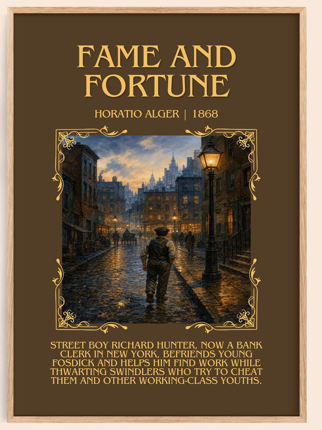 Fame And Fortune Minimalist Book Poster by Horatio Alger – book poster