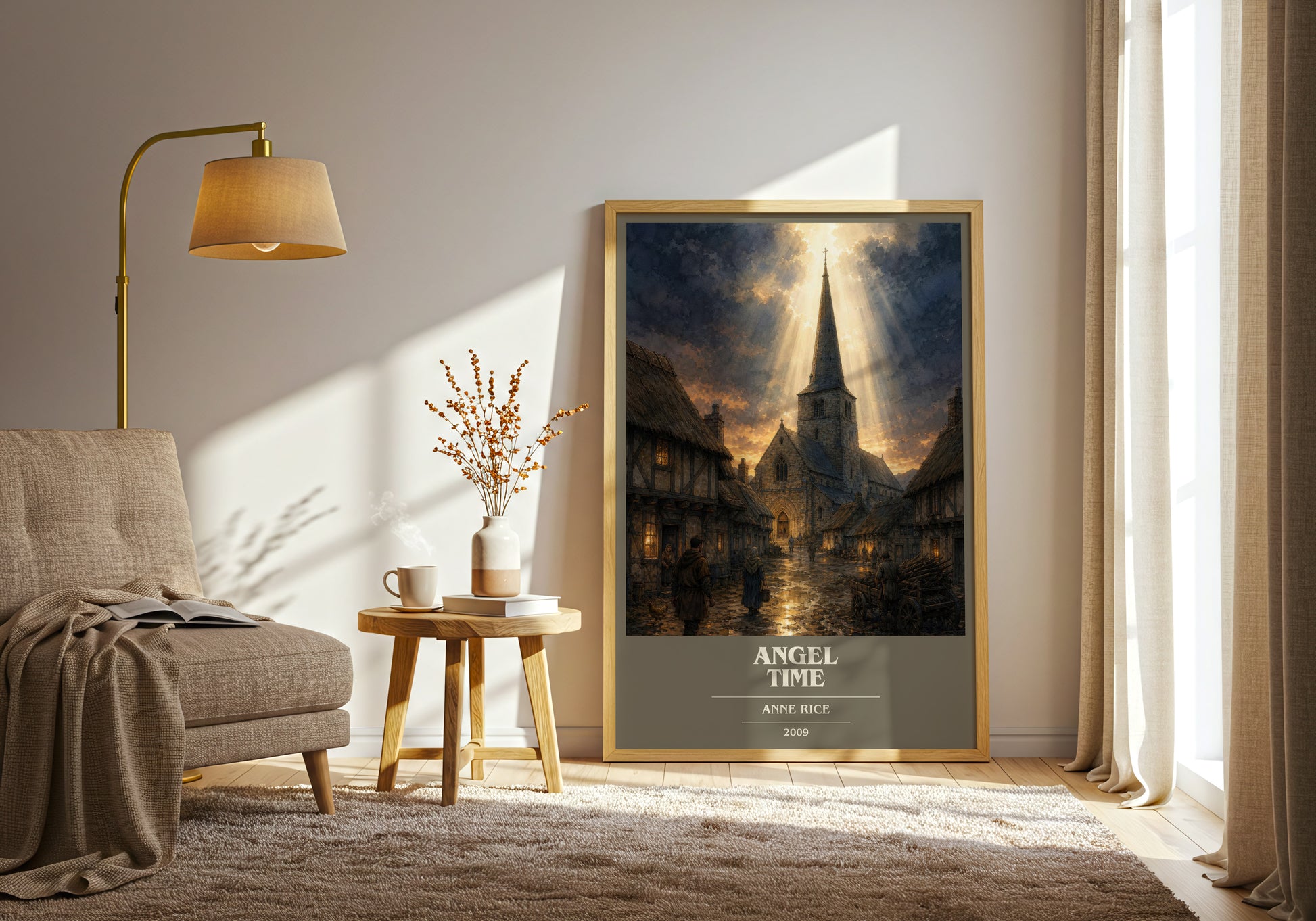 Angel Time book cover print on bookshelf – Anne Rice fan gift