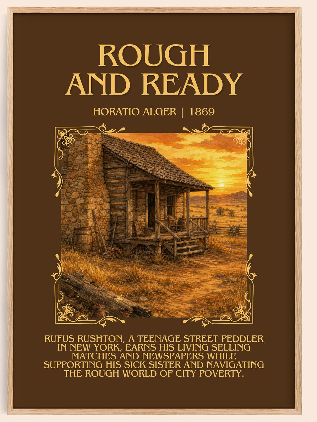 Rough And Ready Minimalist Book Poster by Horatio Alger – book poster