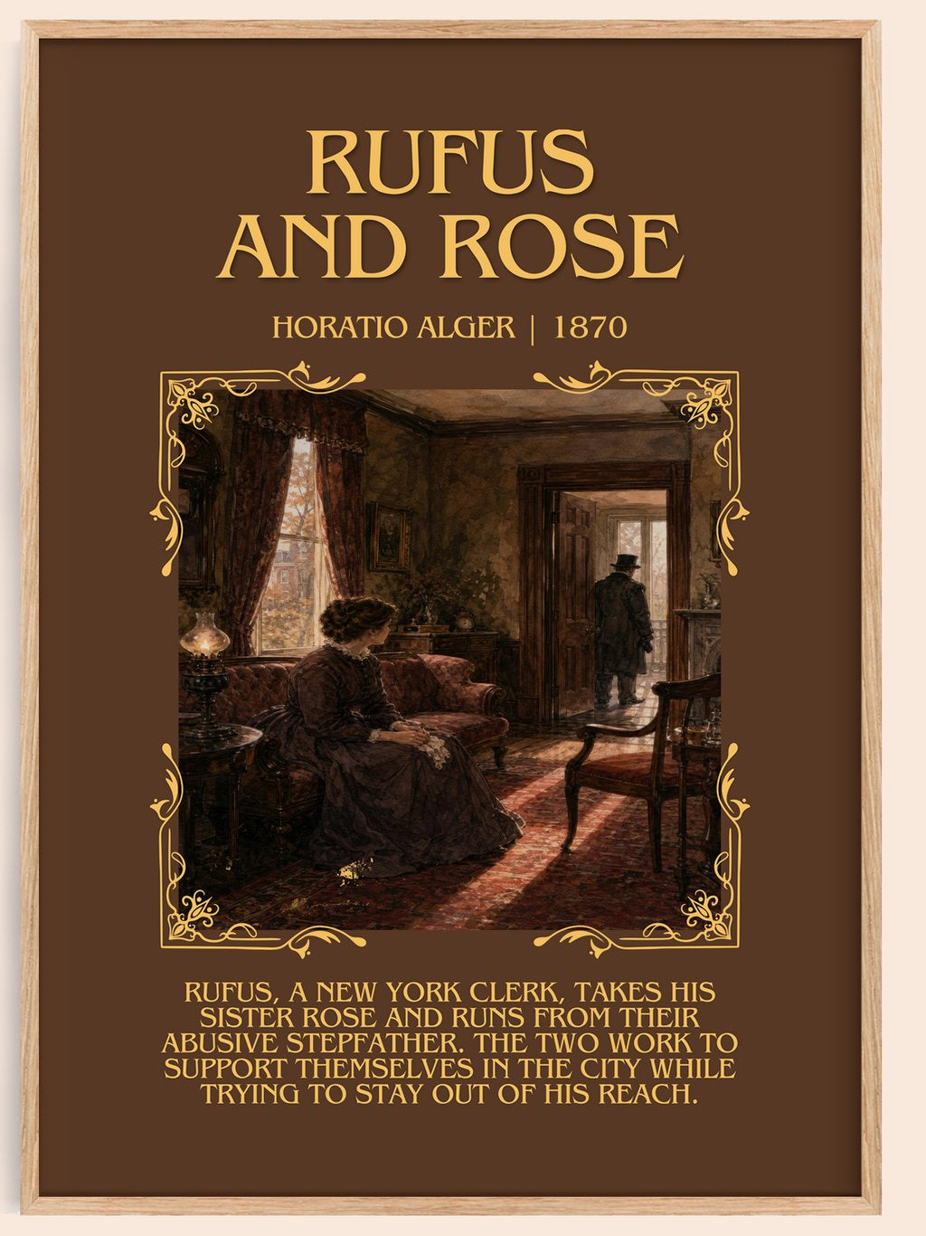 Rufus And Rose Minimalist Book Poster by Horatio Alger – book poster