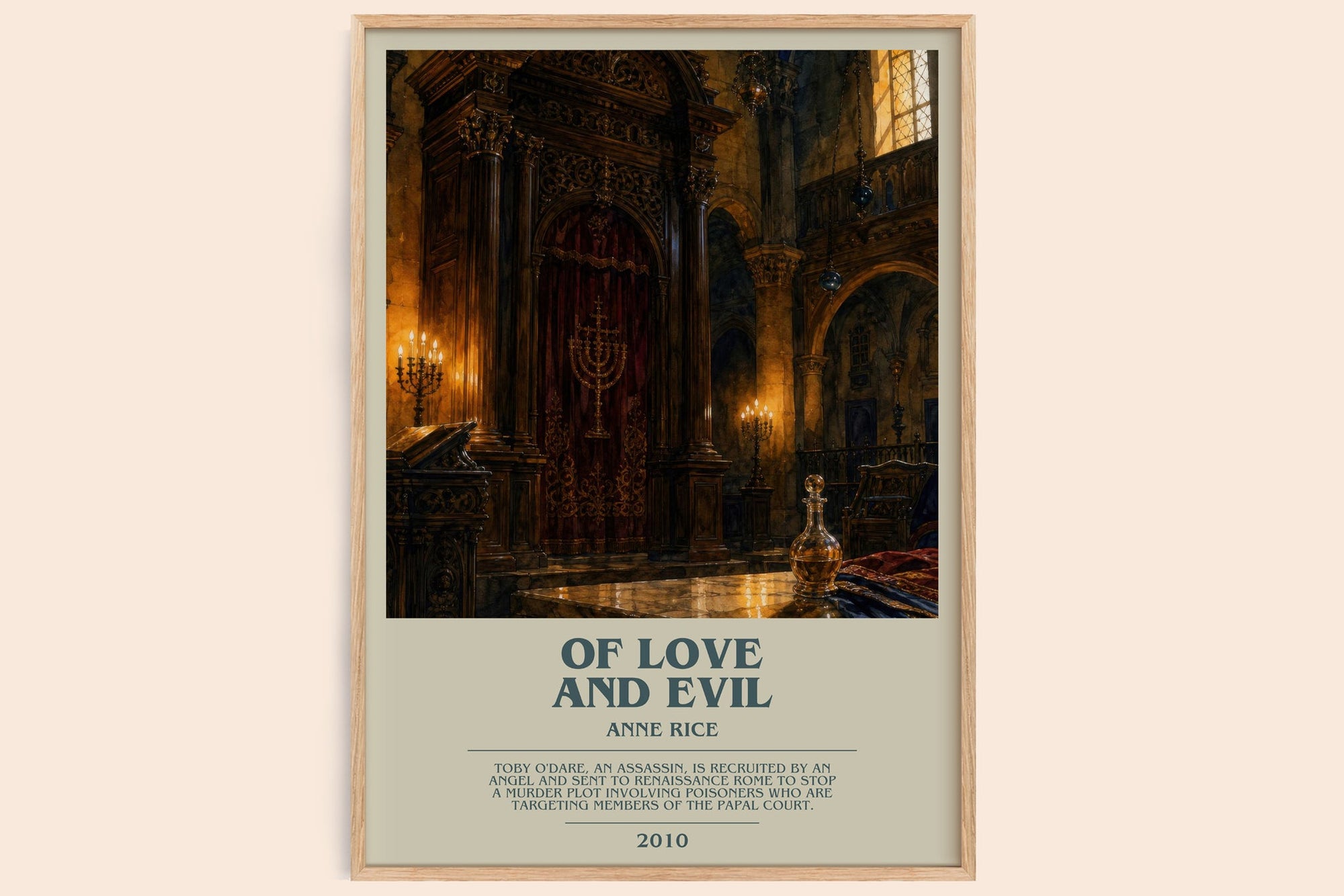 Of Love And Evil bookish book poster by Anne Rice – framed literary art print