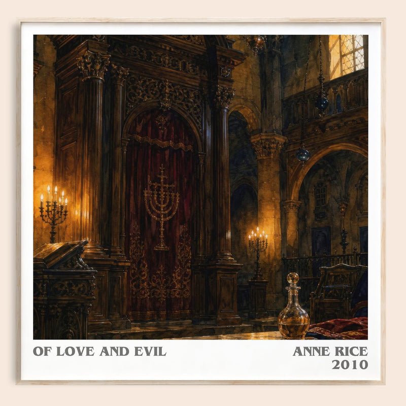 Of Love And Evil literary book poster by Anne Rice – framed literary art print