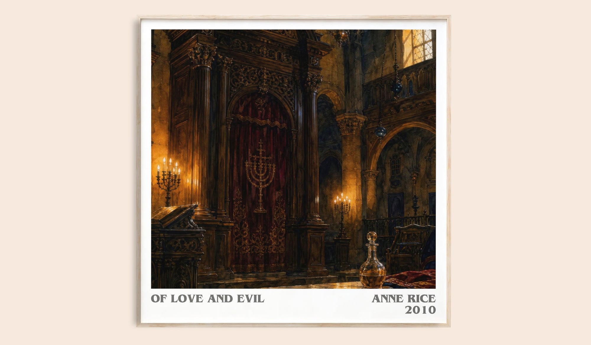 Of Love And Evil literary book poster by Anne Rice – framed literary art print