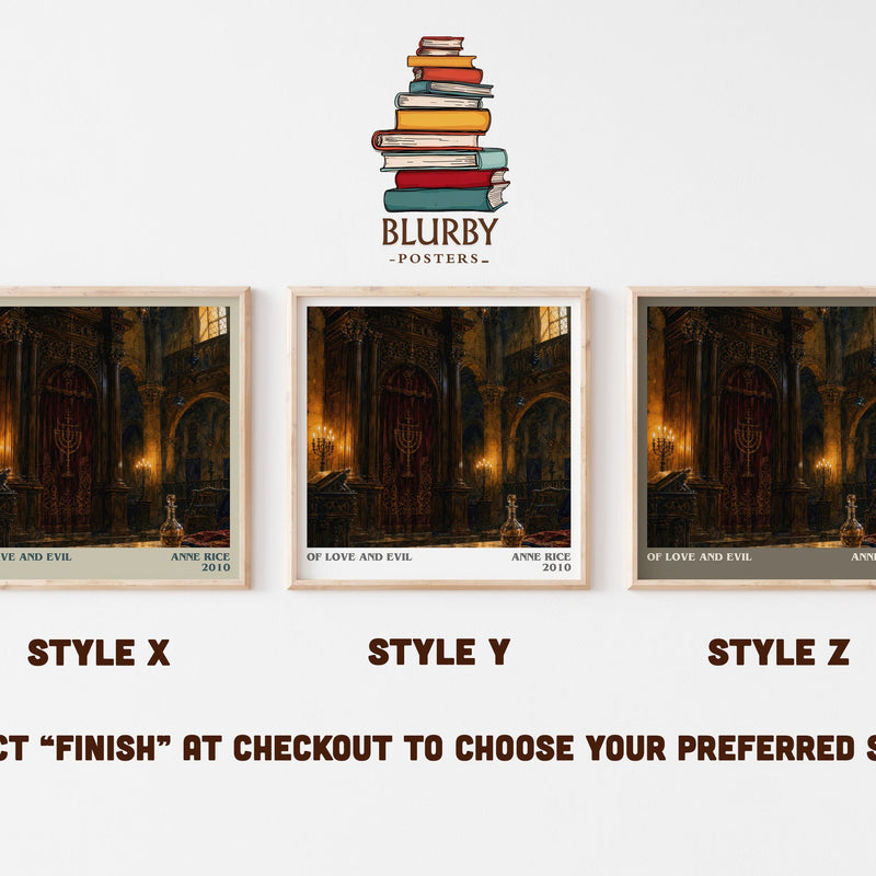 Of Love And Evil literary print in frame leaning in hallway – fantasy wall art