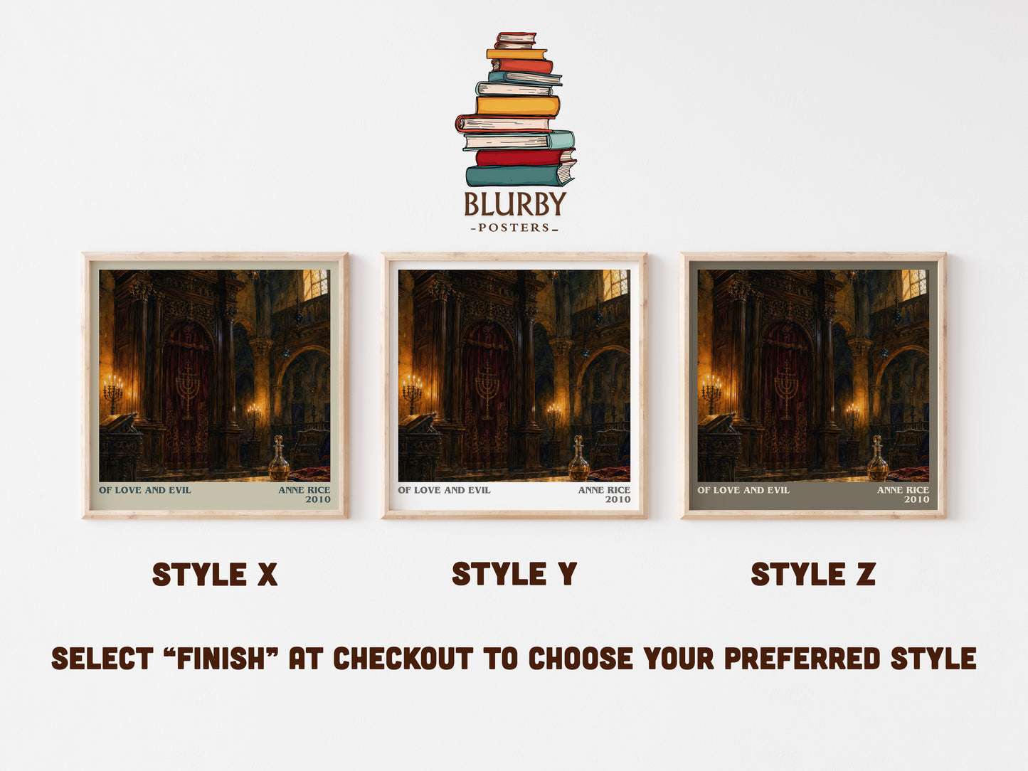 Of Love And Evil literary print in frame leaning in hallway – fantasy wall art