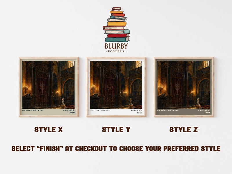 Of Love And Evil literary print in frame leaning in hallway – fantasy wall art