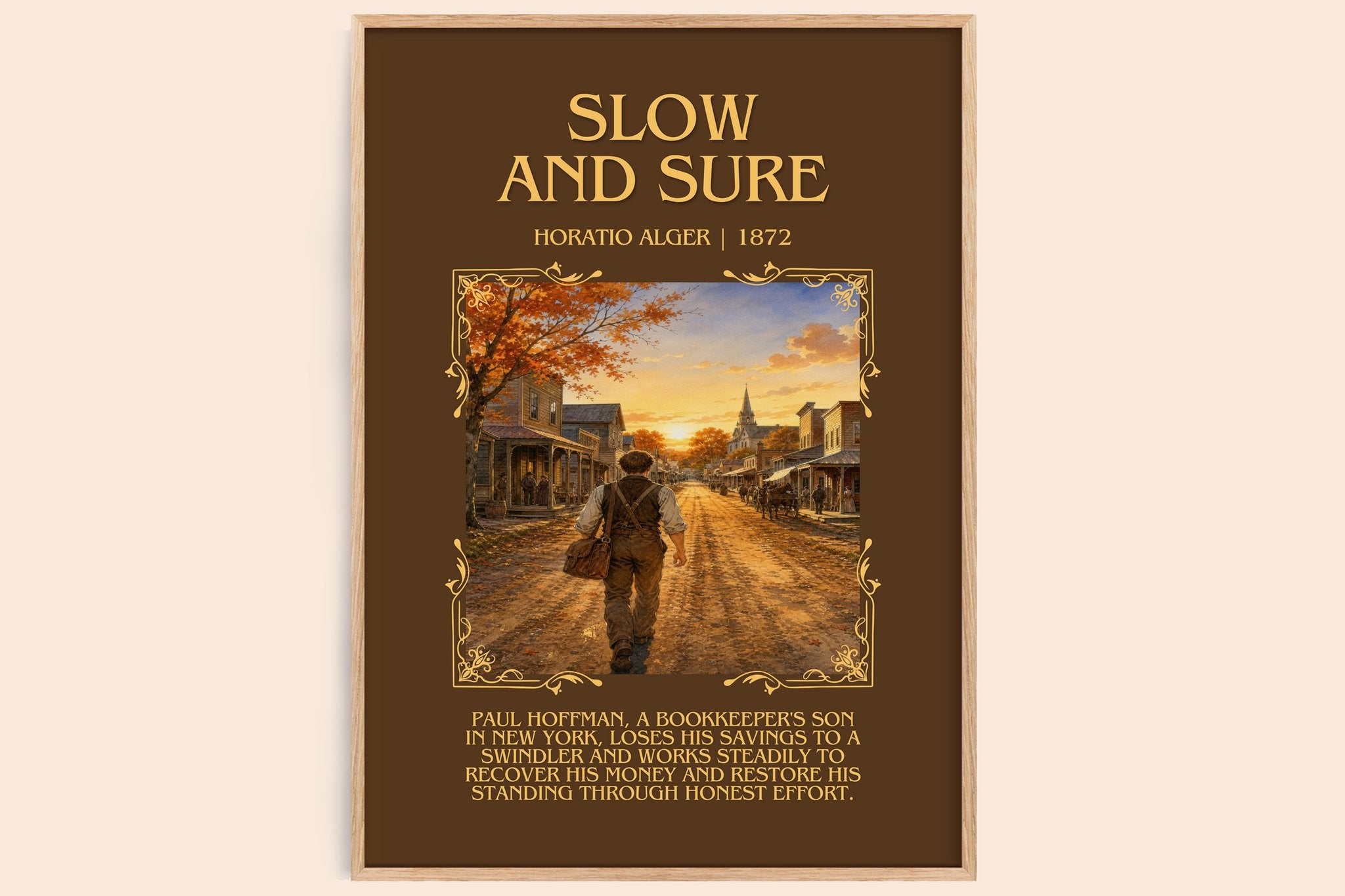 Slow And Sure Minimalist Book Poster by Horatio Alger