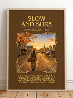 Slow And Sure Minimalist Book Poster by Horatio Alger – image 2