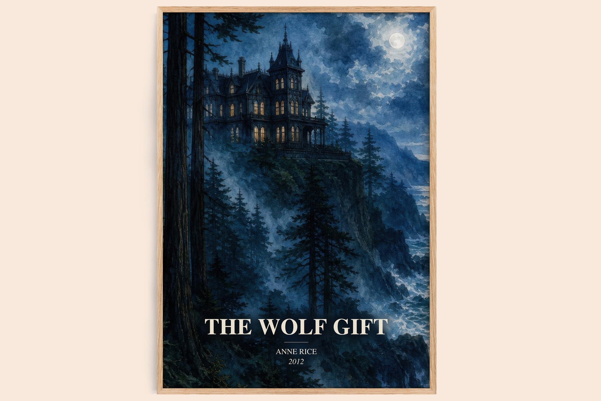 The Wolf Gift watercolour book poster by Anne Rice – framed literary art print