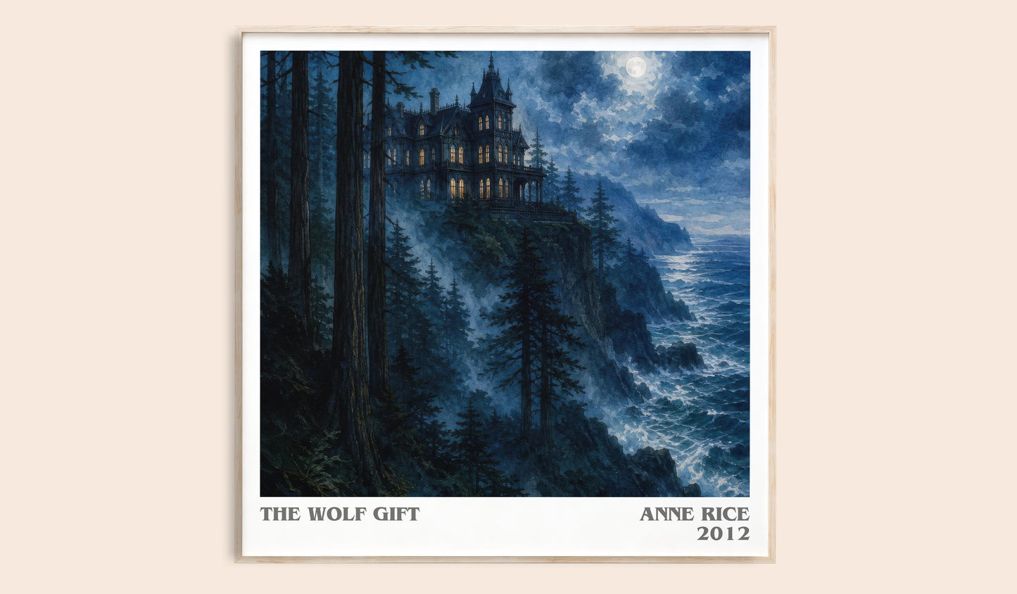 The Wolf Gift literary book poster by Anne Rice – framed literary art print