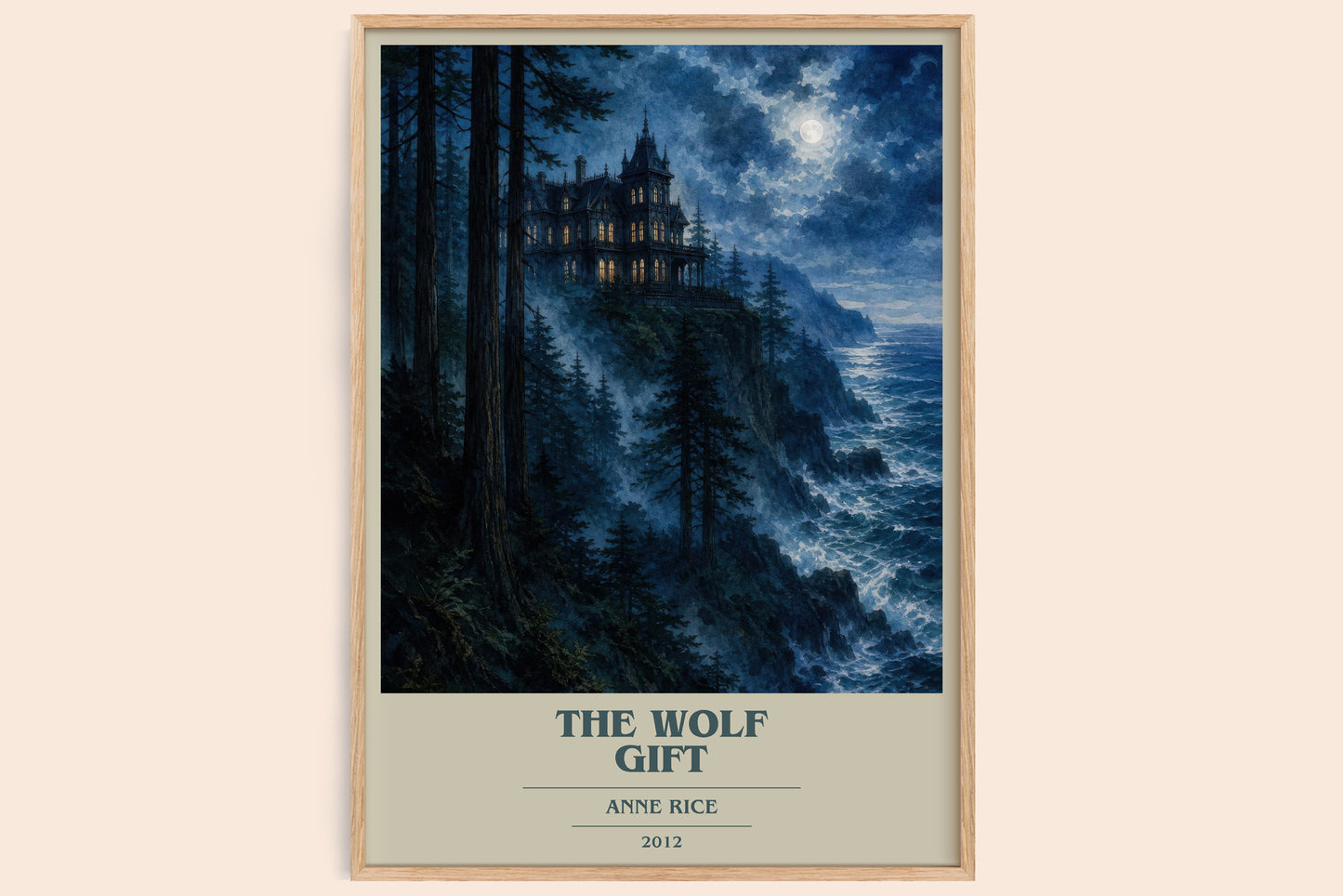 The Wolf Gift book cover book poster by Anne Rice – framed literary art print