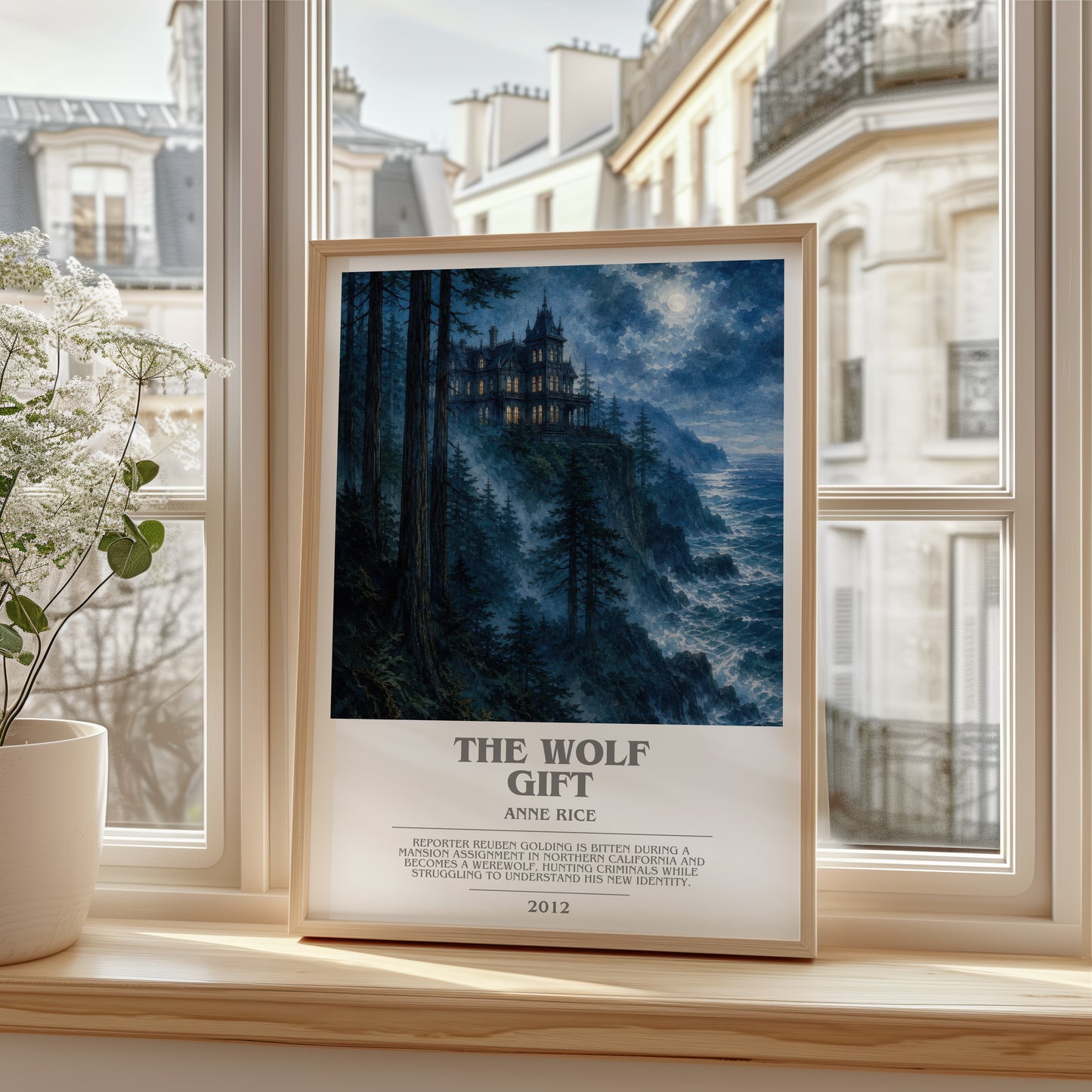 The Wolf Gift bookish poster colour and style options – Anne Rice book art