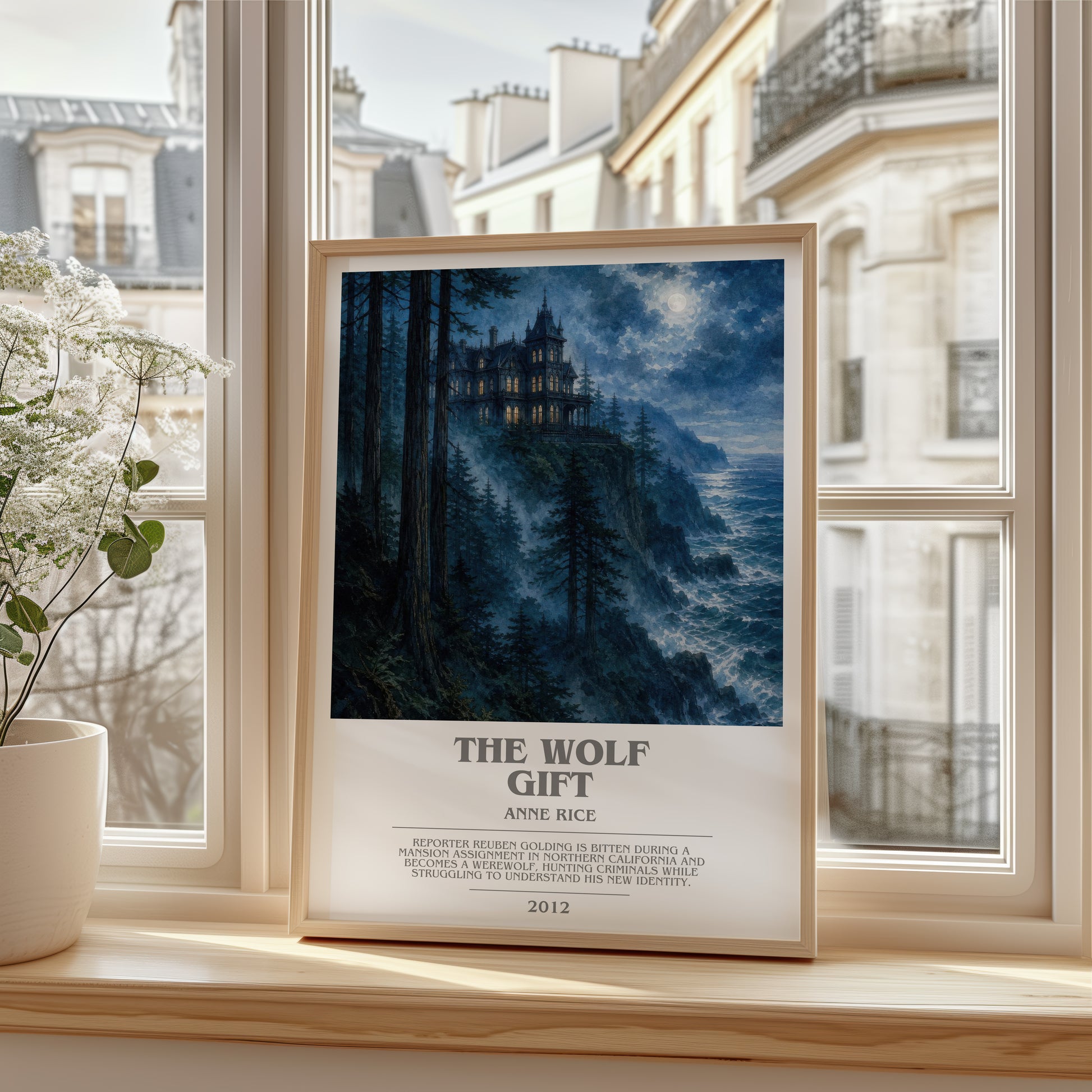 The Wolf Gift bookish poster colour and style options – Anne Rice book art
