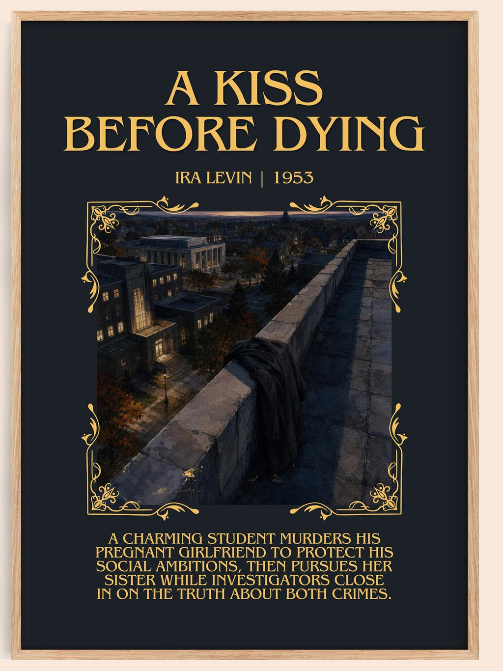 A Kiss Before Dying Minimalist Book Poster by Ira Levin – book poster