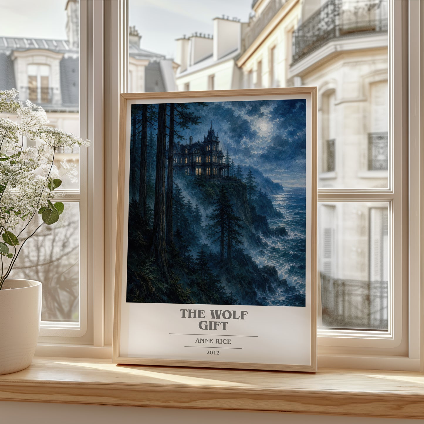 The Wolf Gift book cover poster colour and style options – Anne Rice book art