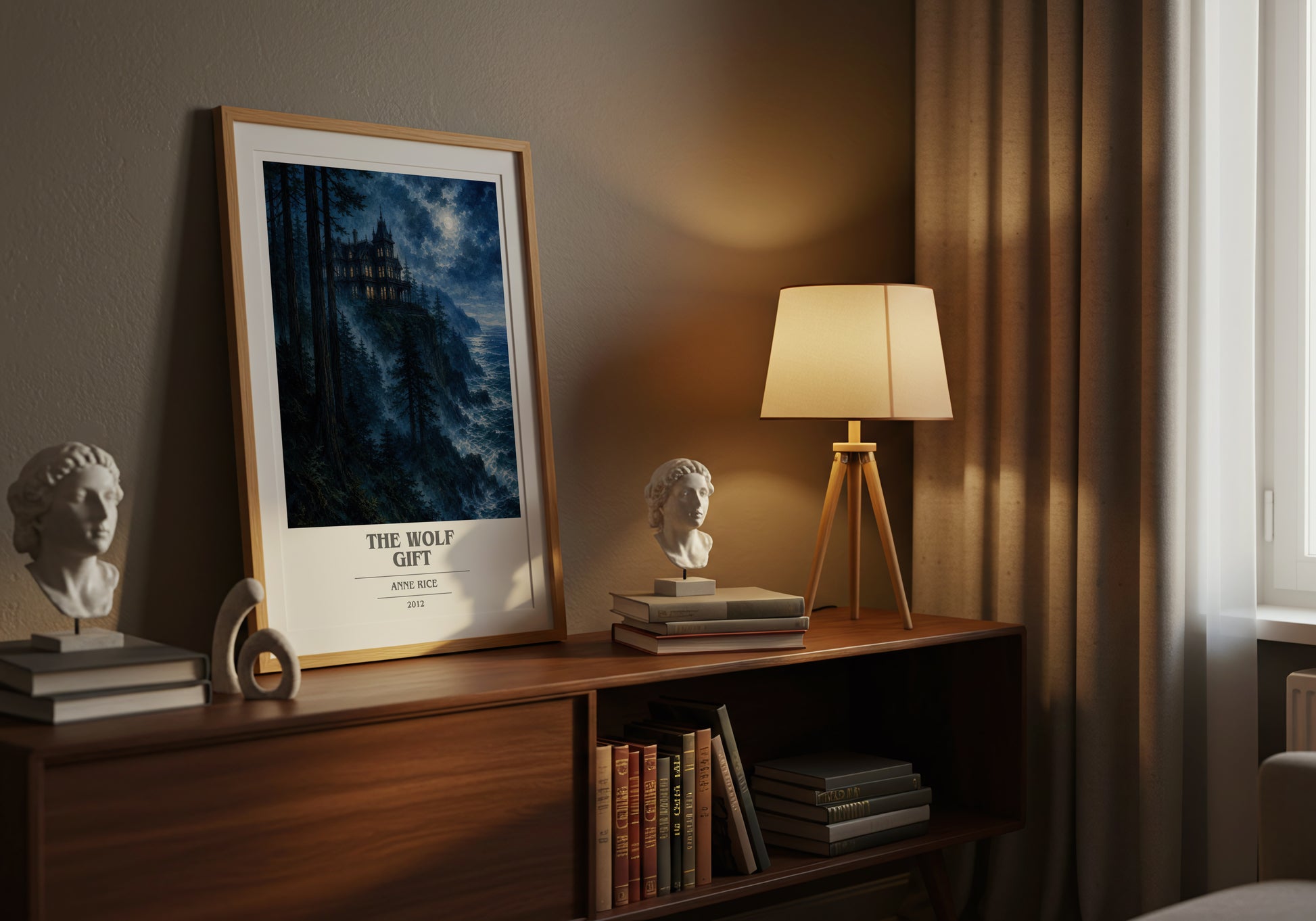 The Wolf Gift book cover book poster framed on wall – horror wall art