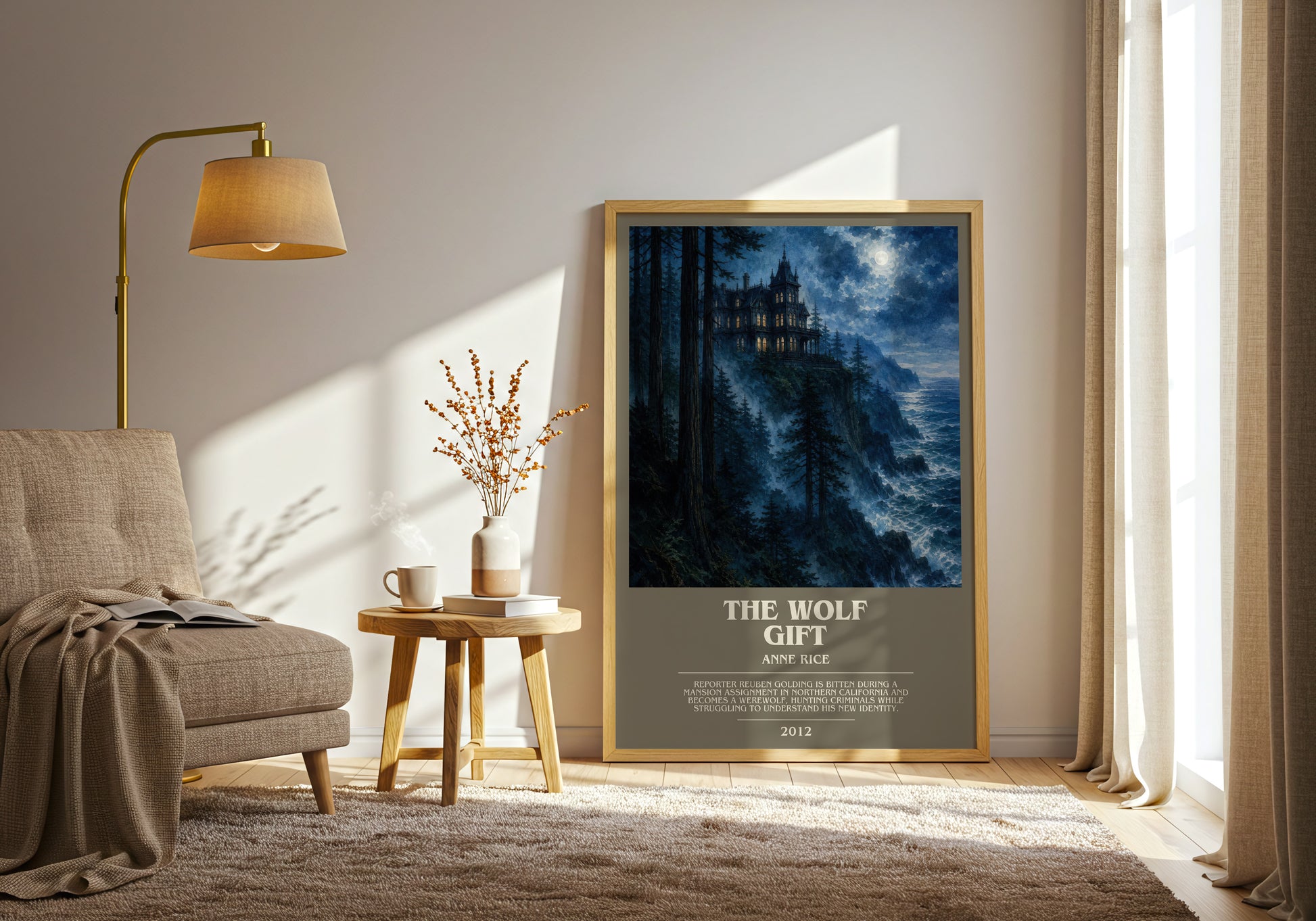 The Wolf Gift bookish print on bookshelf – Anne Rice fan gift