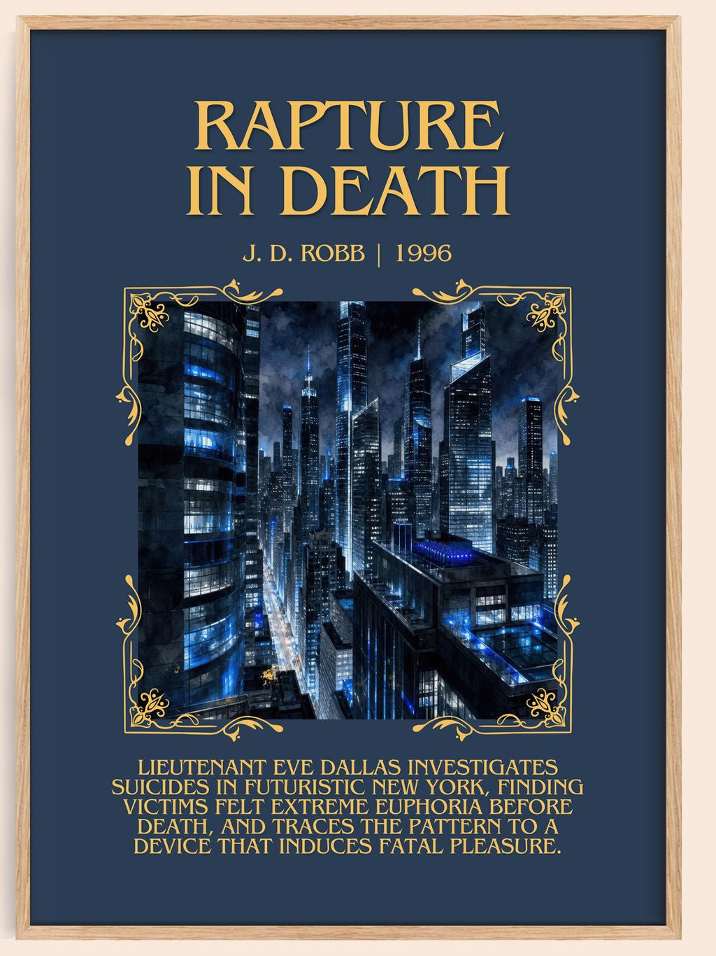 Rapture In Death Minimalist Book Poster by J. D. Robb – book poster