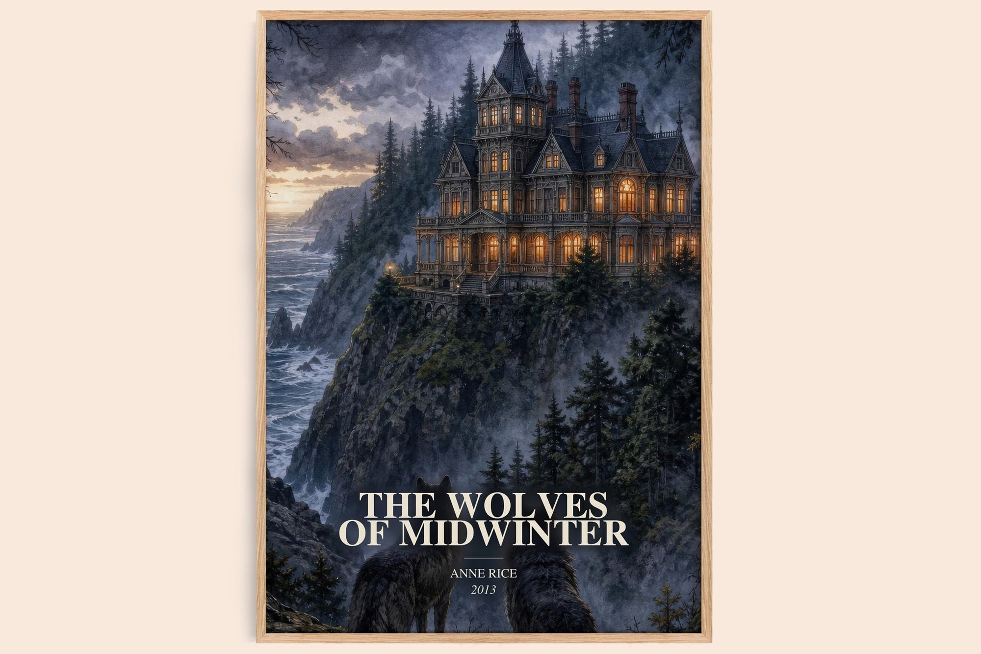 The Wolves Of Midwinter watercolour book poster by Anne Rice – framed literary art print
