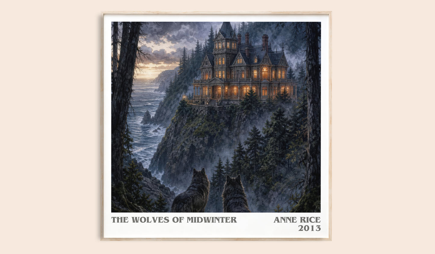 The Wolves Of Midwinter literary book poster by Anne Rice – framed literary art print