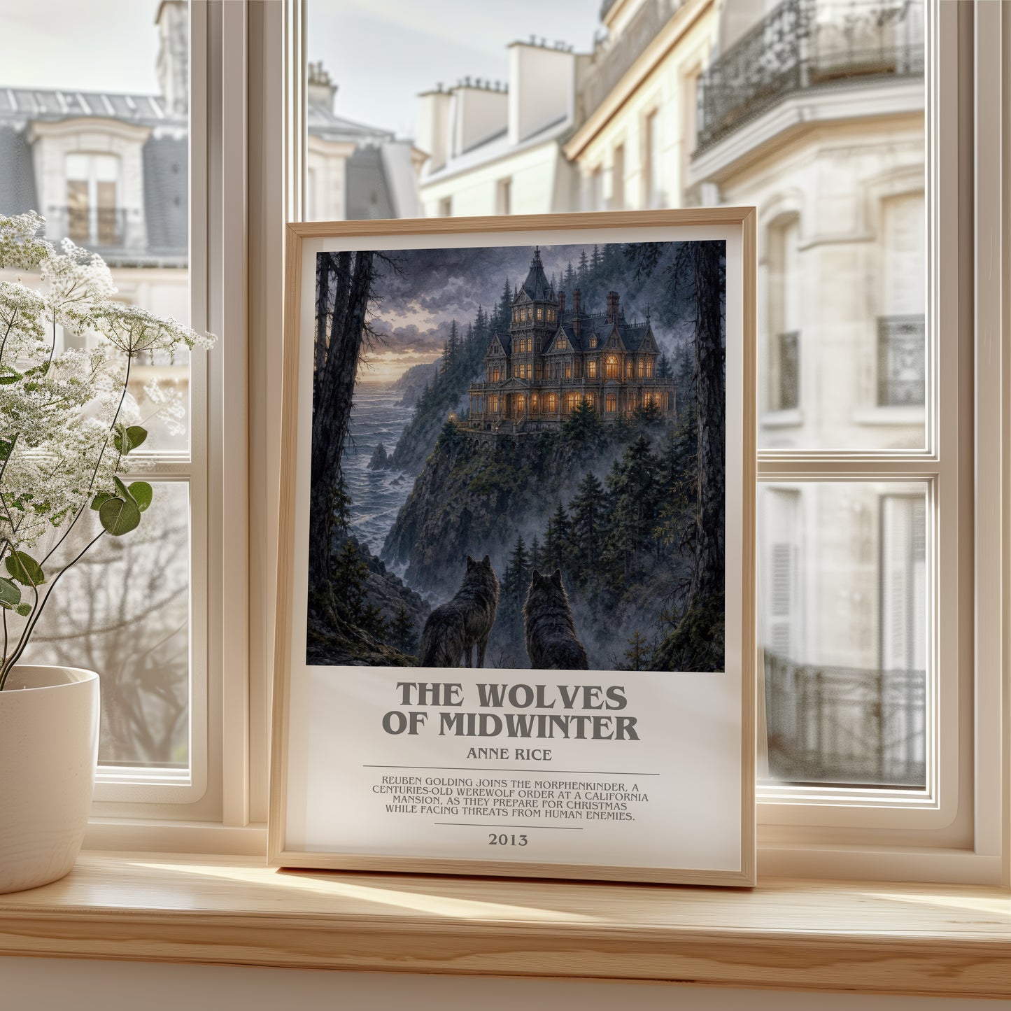 The Wolves Of Midwinter bookish poster colour and style options – Anne Rice book art