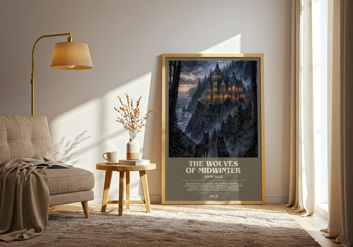 The Wolves Of Midwinter bookish print on bookshelf – Anne Rice fan gift