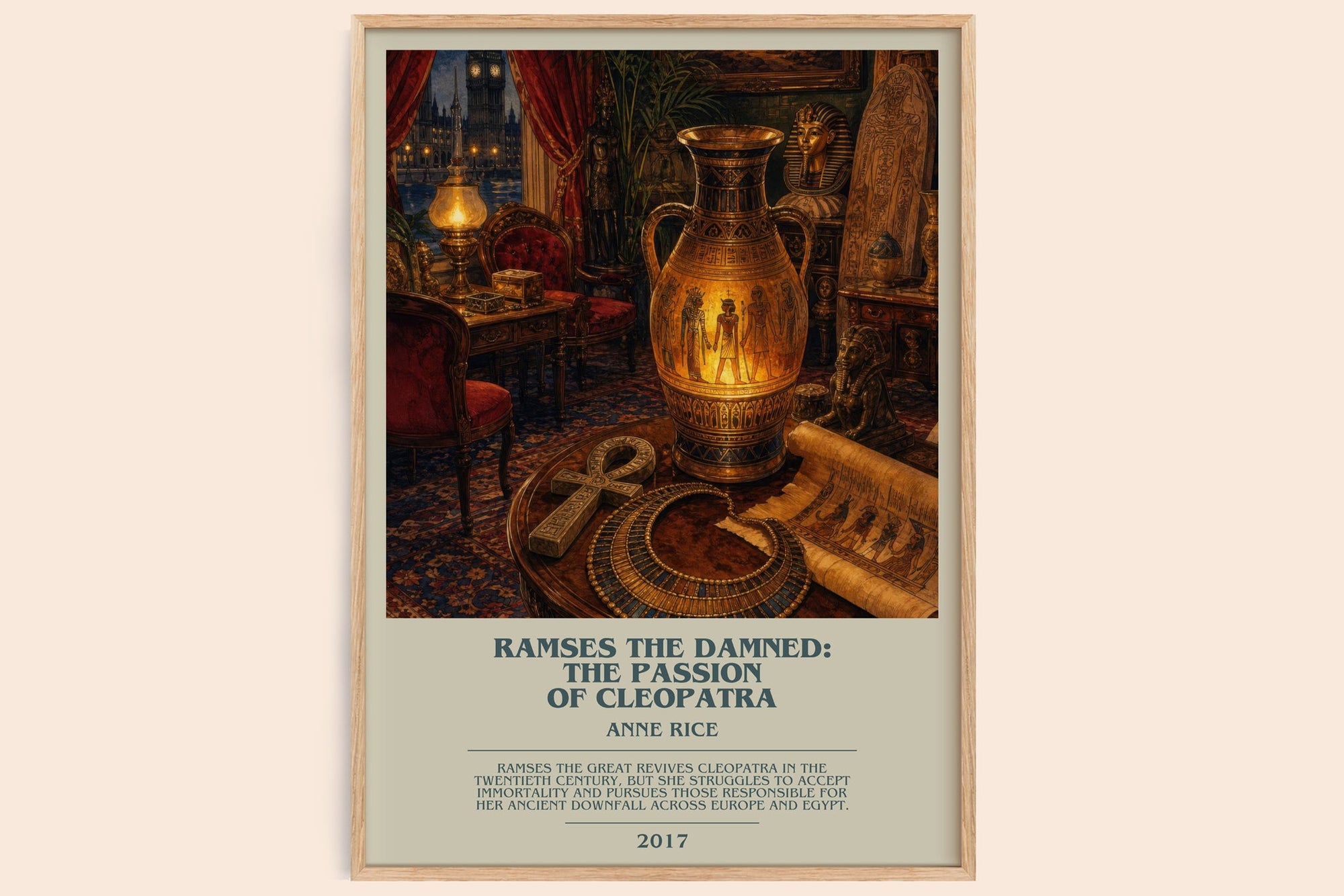 Ramses The Damned: The Passion Of Cleopatra bookish book poster by Anne Rice – framed literary art print