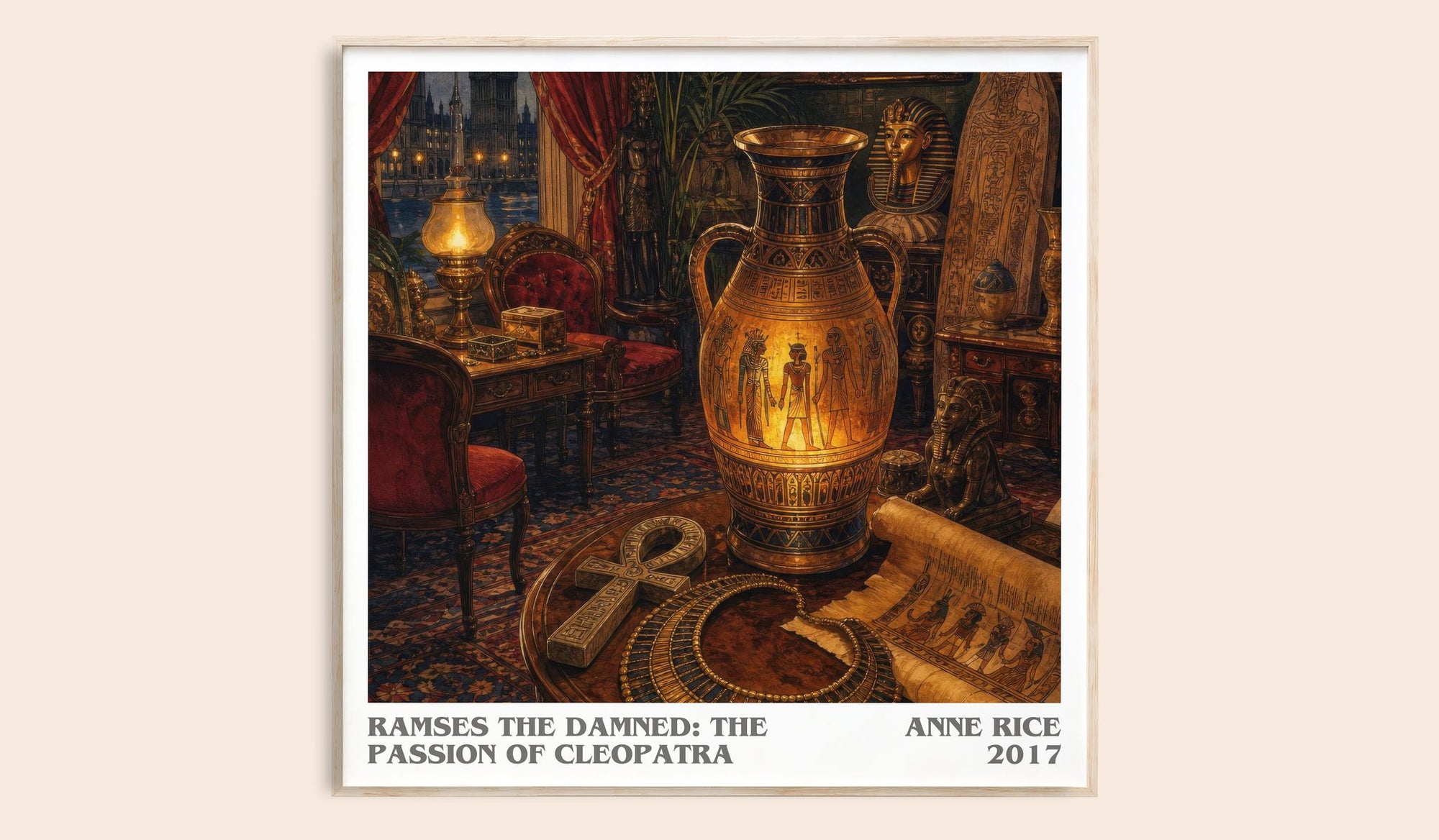 Ramses The Damned: The Passion Of Cleopatra literary book poster by Anne Rice – framed literary art print