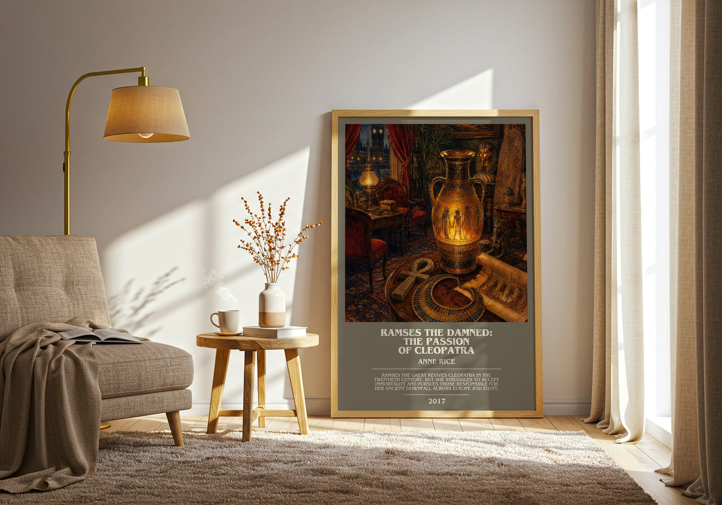 Ramses The Damned: The Passion Of Cleopatra bookish print on bookshelf – Anne Rice fan gift