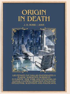 Origin In Death Minimalist Book Poster by J. D. Robb – image 1