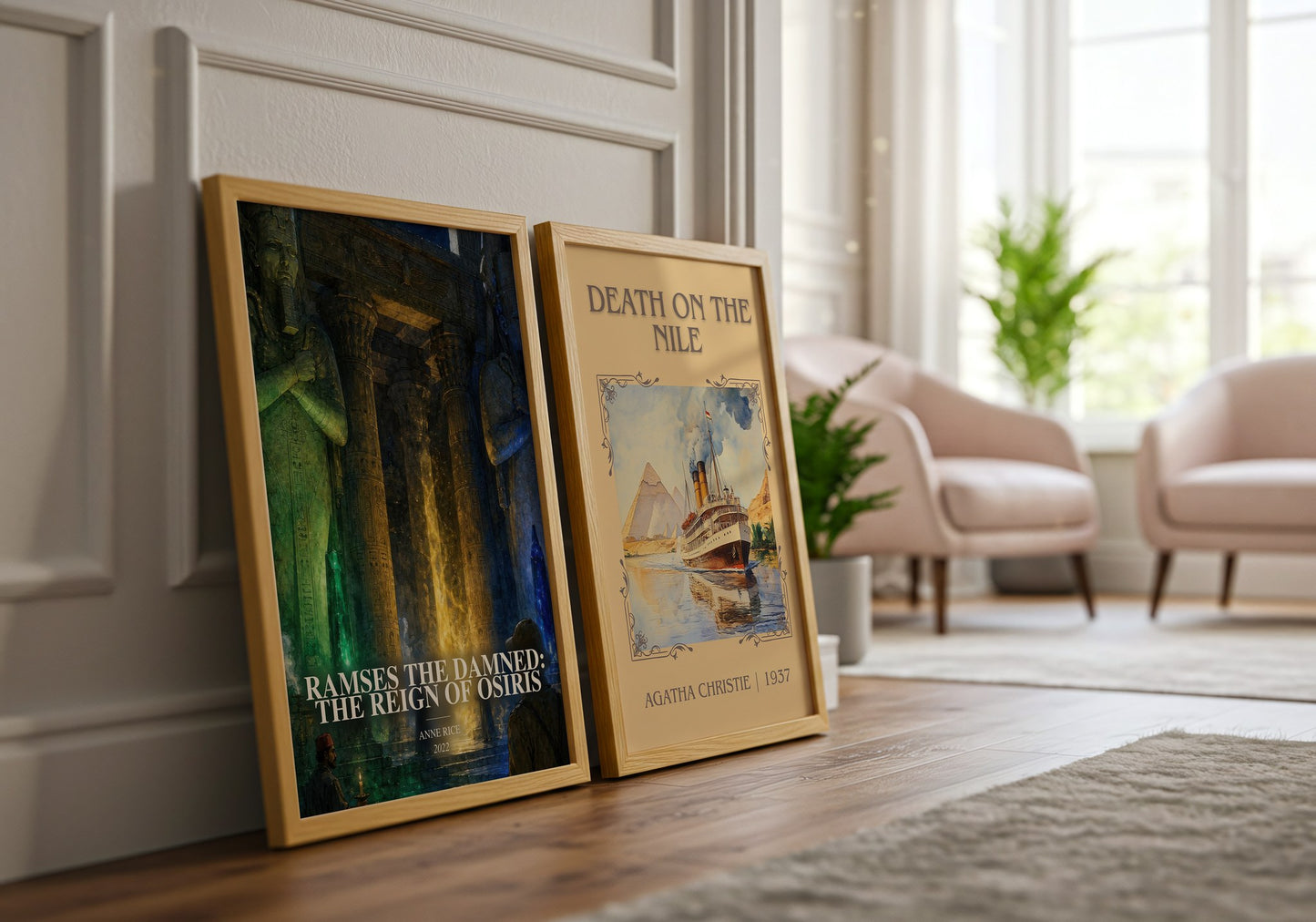 Ramses The Damned: The Reign Of Osiris watercolour print framed by window – literary home decor