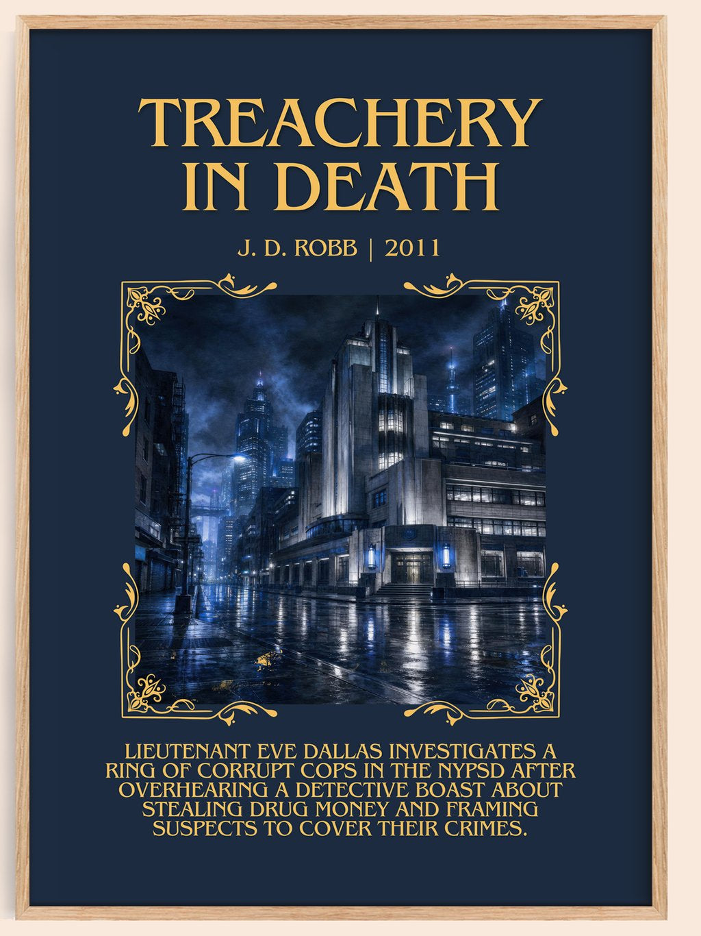 Treachery In Death Minimalist Book Poster by J. D. Robb – book poster