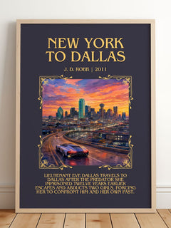 New York To Dallas Minimalist Book Poster by J. D. Robb – image 2