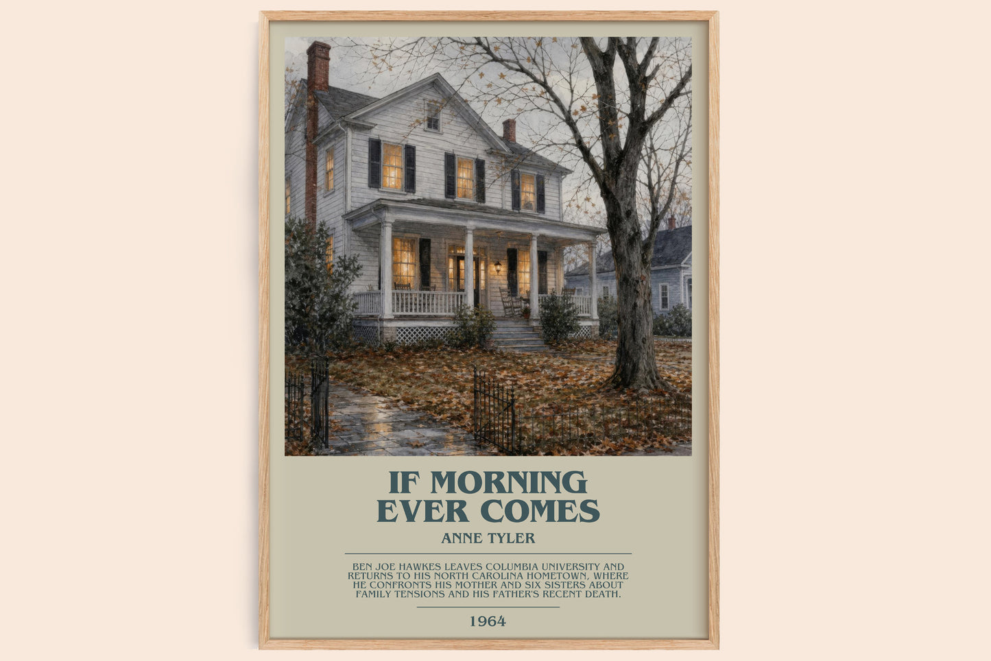 If Morning Ever Comes bookish book poster by Anne Tyler – framed literary art print