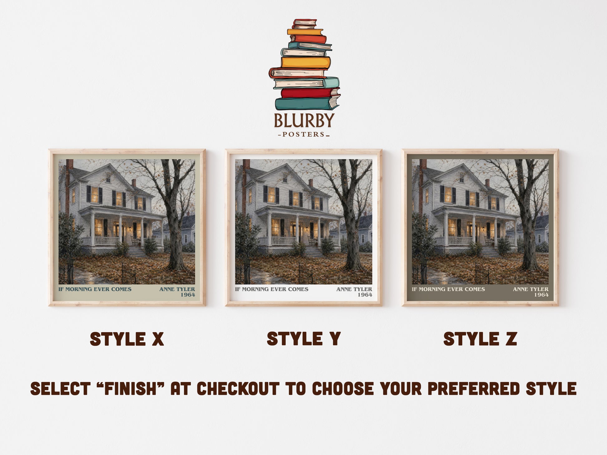 If Morning Ever Comes literary print in frame leaning in hallway – literary fiction wall art