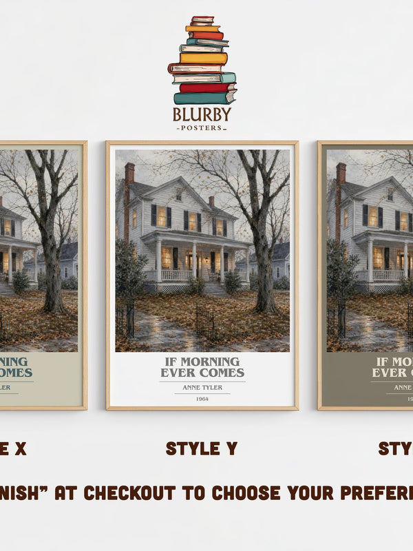 If Morning Ever Comes book cover print in frame leaning in hallway – literary fiction wall art