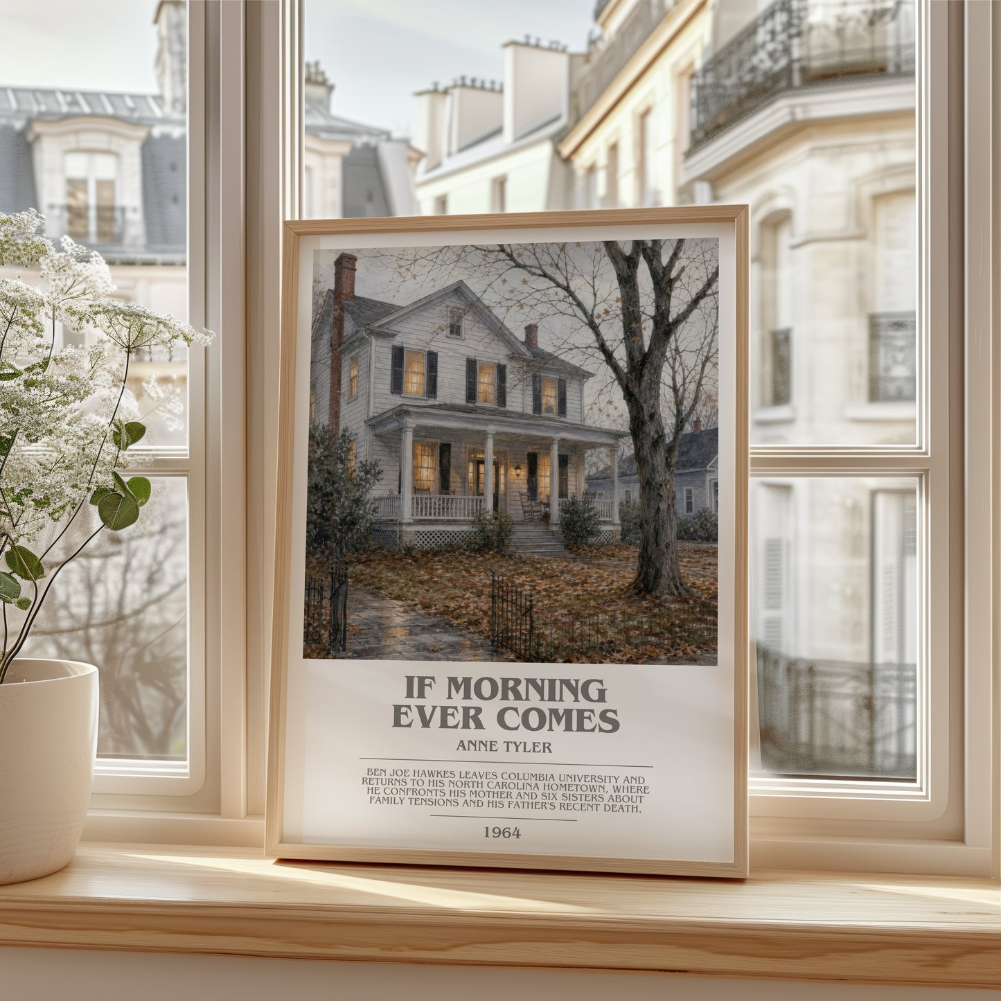 If Morning Ever Comes bookish poster colour and style options – Anne Tyler book art