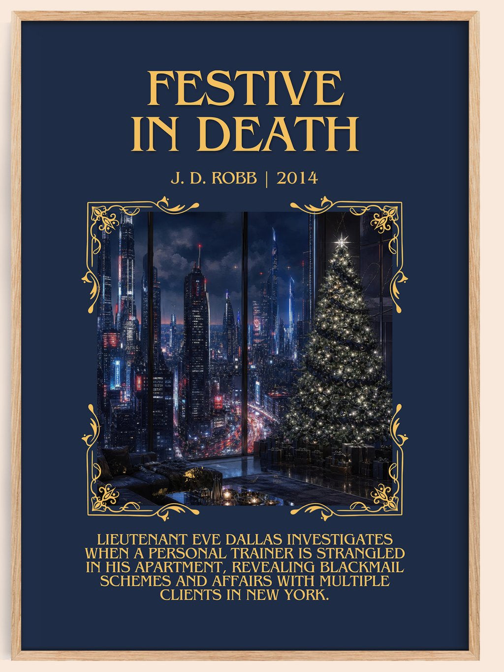 Festive In Death Minimalist Book Poster by J. D. Robb – book poster