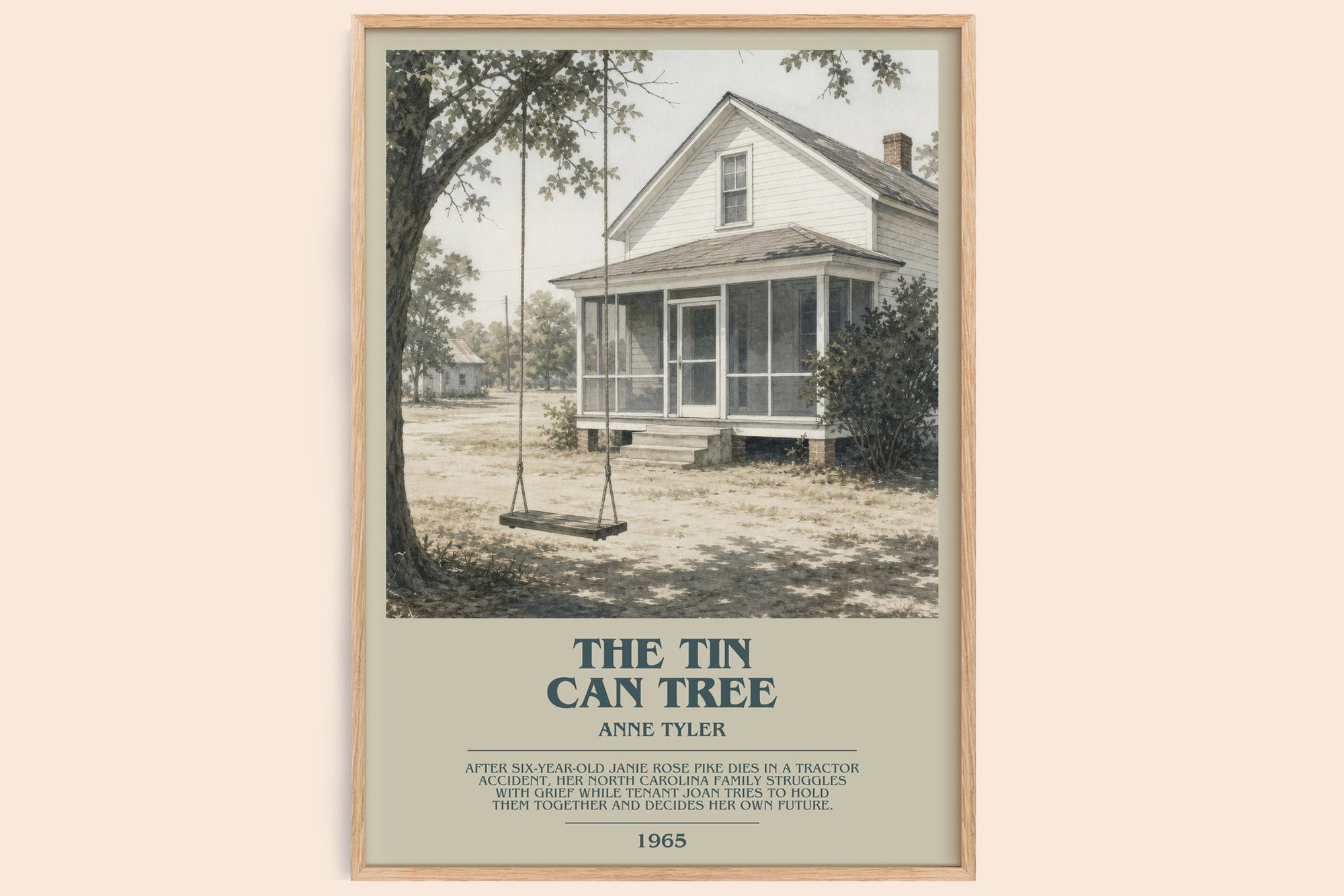 The Tin Can Tree bookish book poster by Anne Tyler – framed literary art print