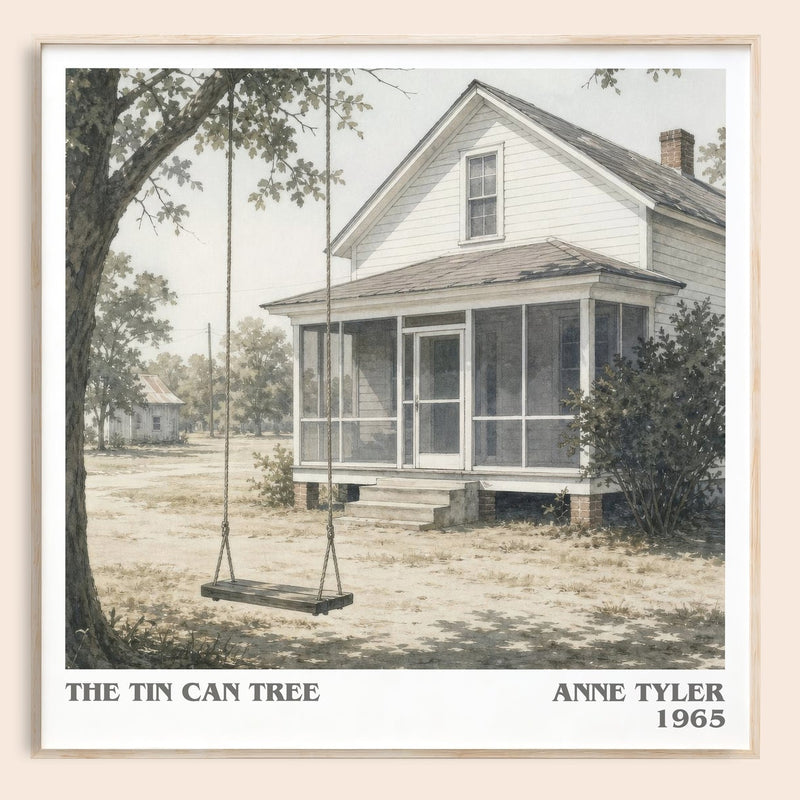 The Tin Can Tree literary book poster by Anne Tyler – framed literary art print