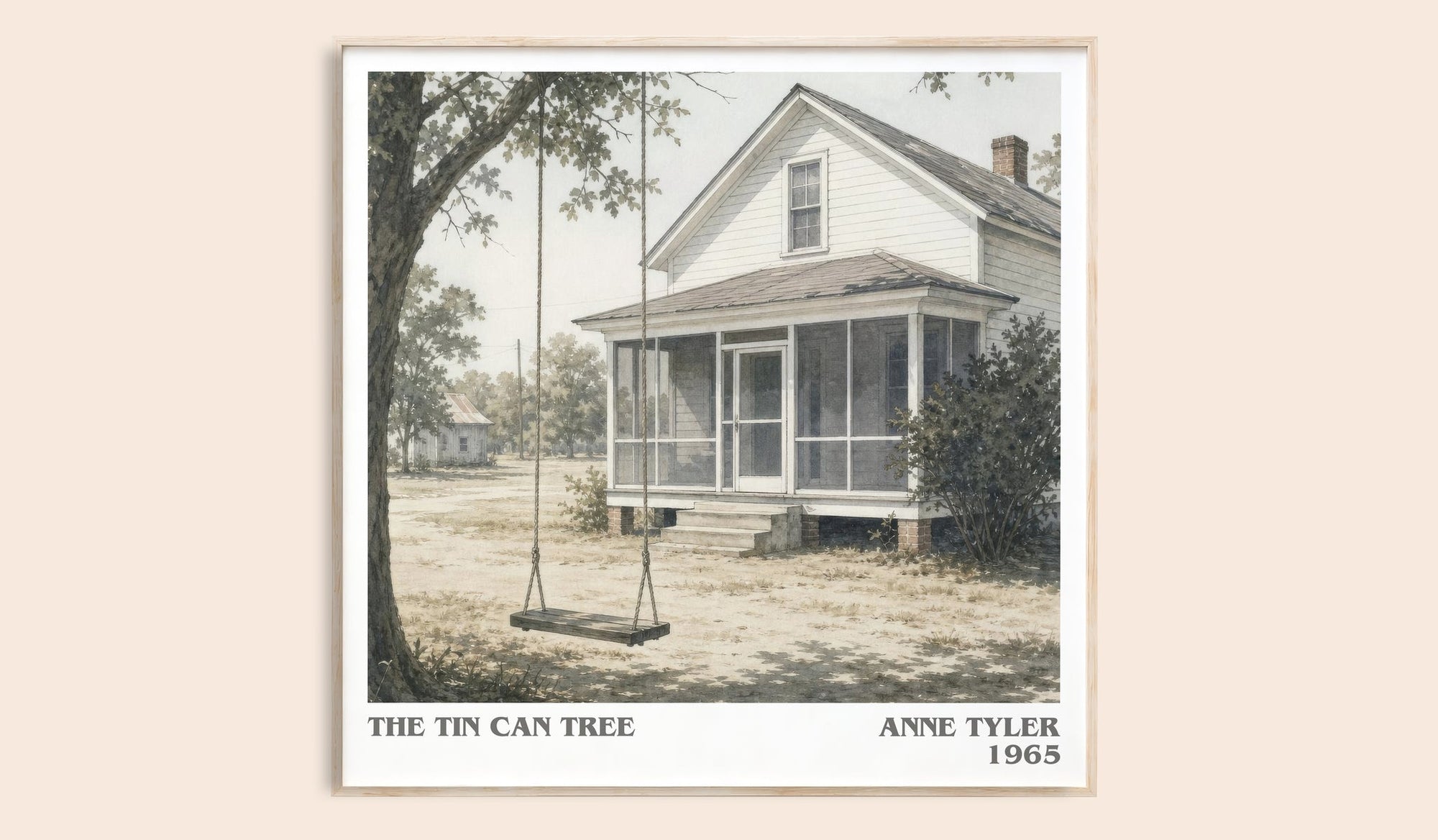 The Tin Can Tree literary book poster by Anne Tyler – framed literary art print