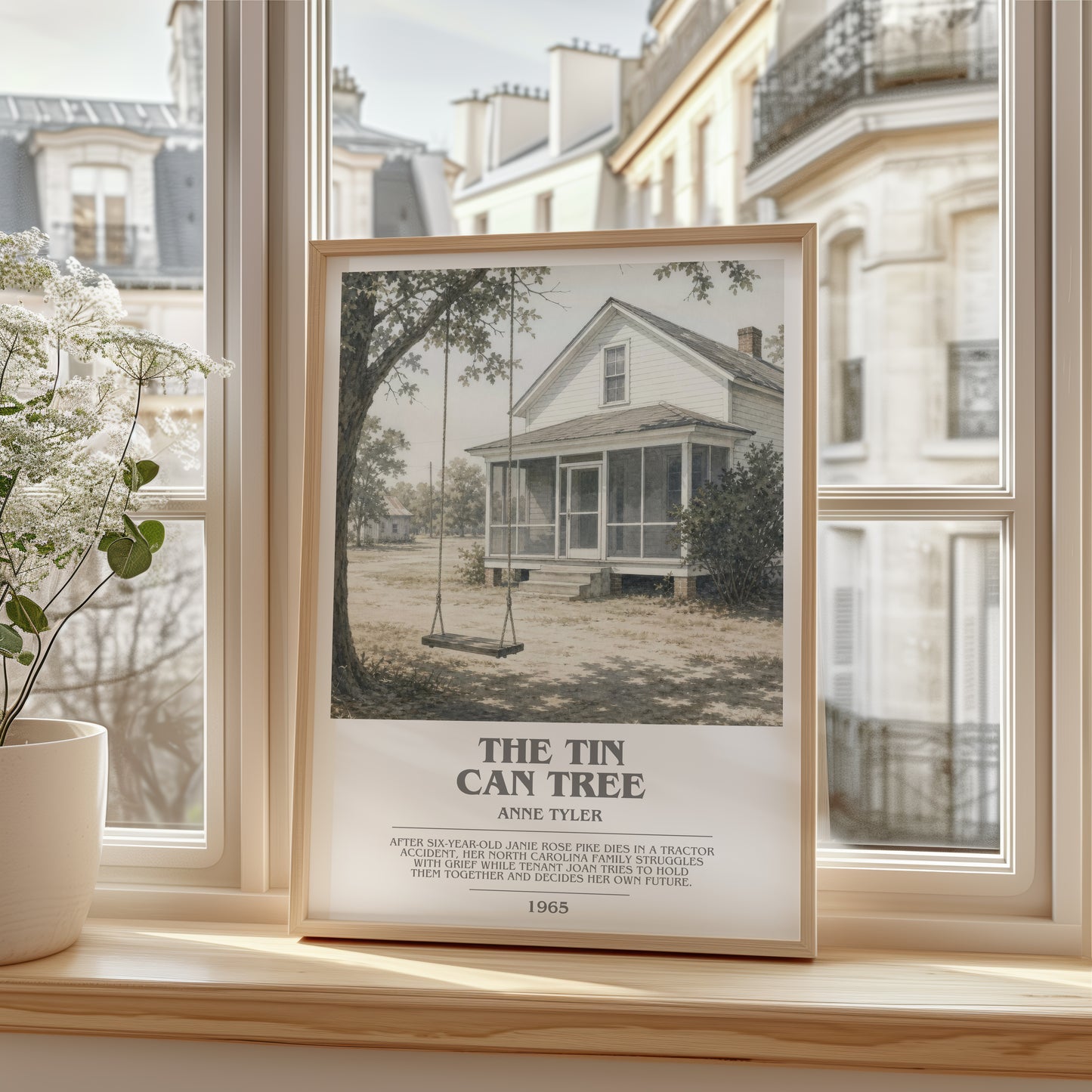 The Tin Can Tree bookish poster colour and style options – Anne Tyler book art
