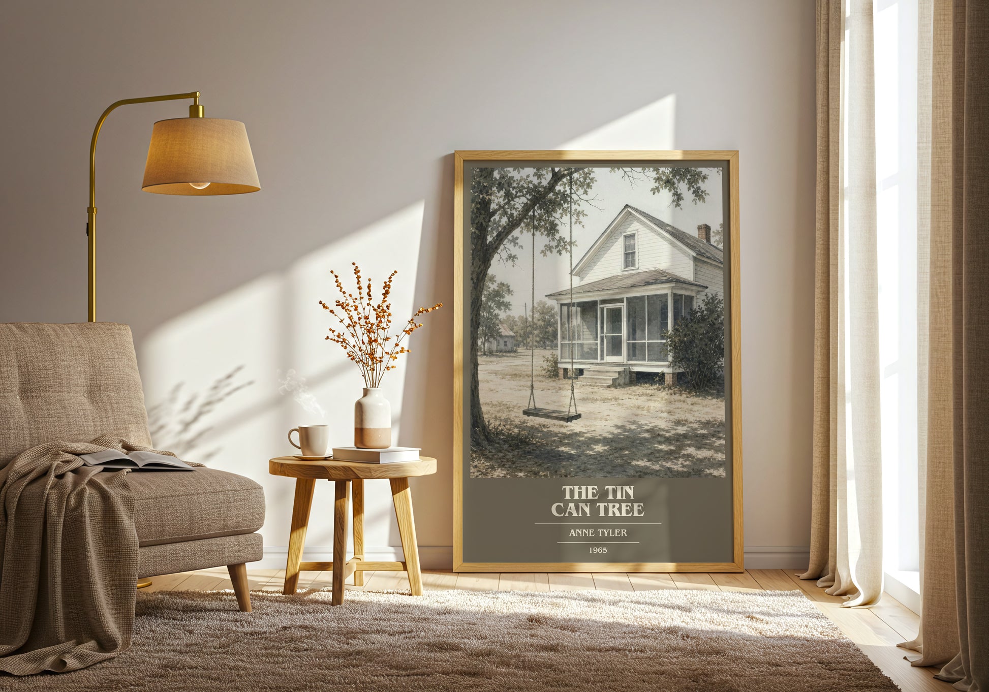 The Tin Can Tree book cover print on bookshelf – Anne Tyler fan gift