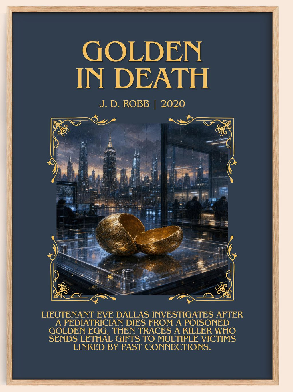 Golden In Death Minimalist Book Poster by J. D. Robb – book poster
